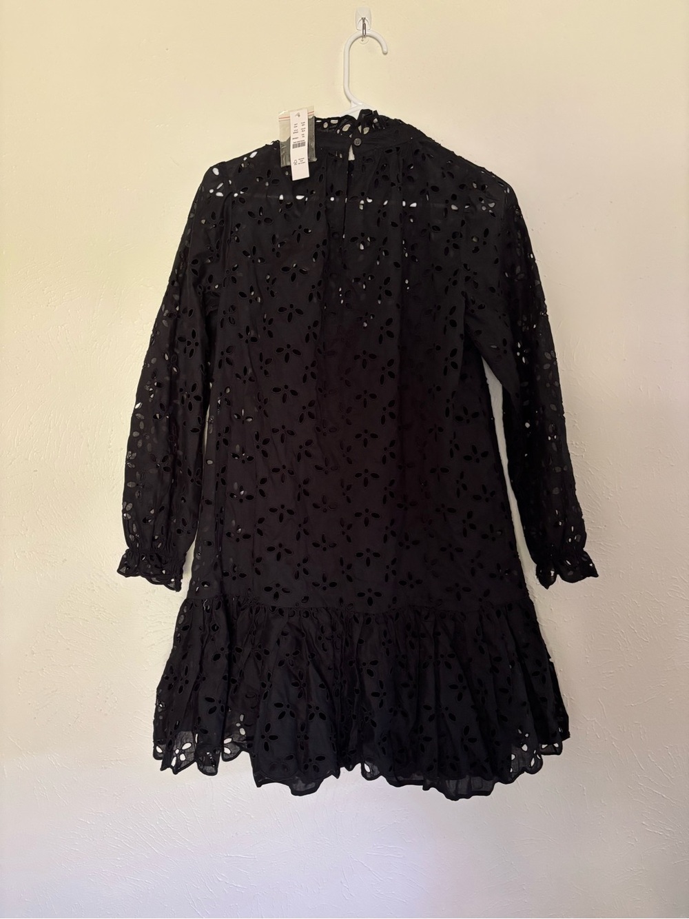 NWT J. CREW COLLECTION $198 BLACK RUFFLE NECK LACE DRESS SZ XS EXTRA SMALL‎ - Picture 9 of 10